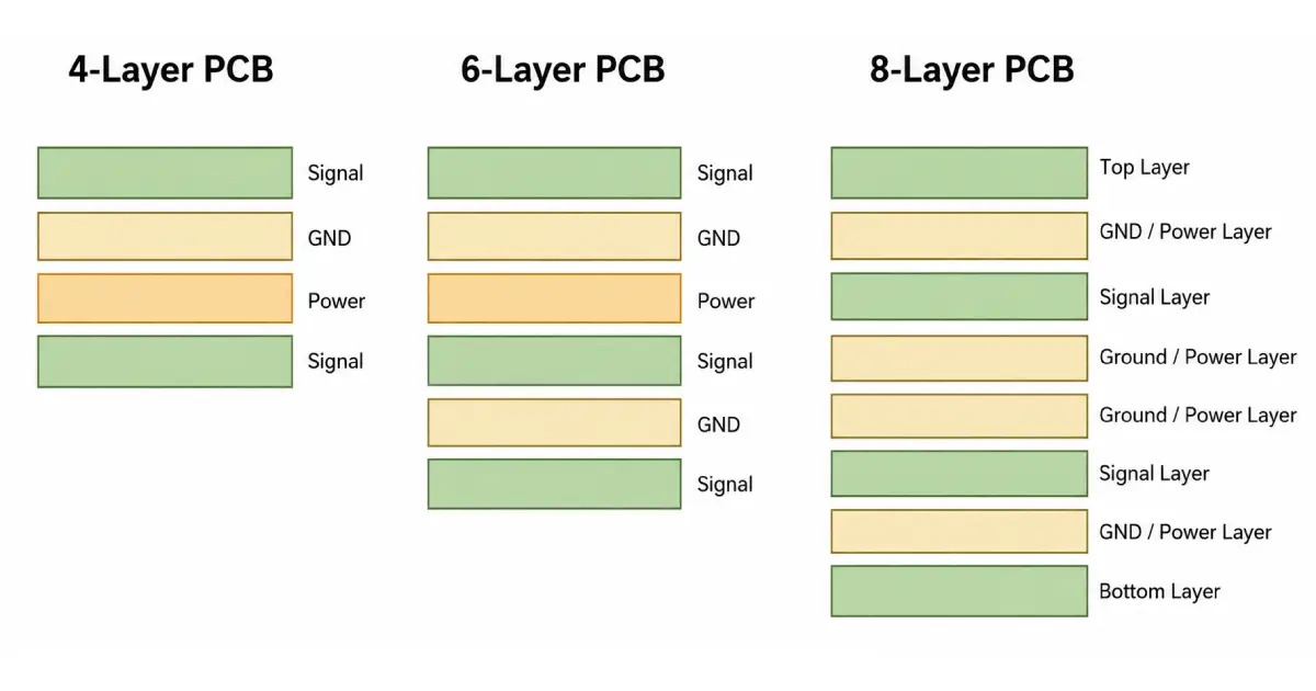 PCB叠层计算中常见叠层结构参考图